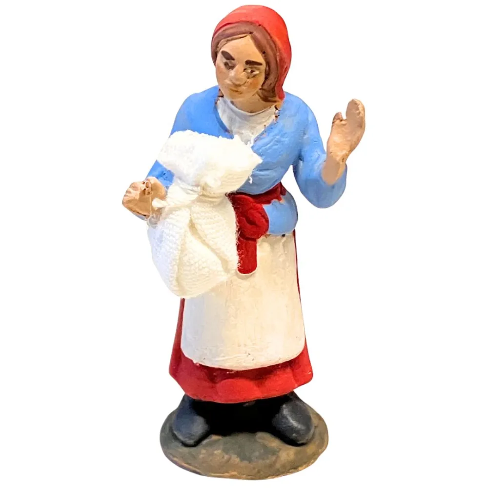 7 cm Terracotta Woman with Sack