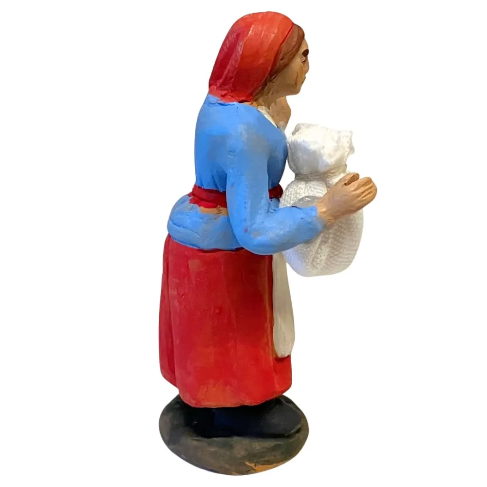7 cm Terracotta Woman with Sack