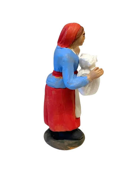 Donna con sacco in terracotta 7 cm