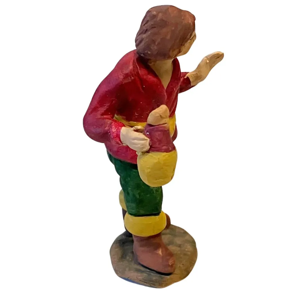 7 cm Terracotta Young Man with Wine Flask