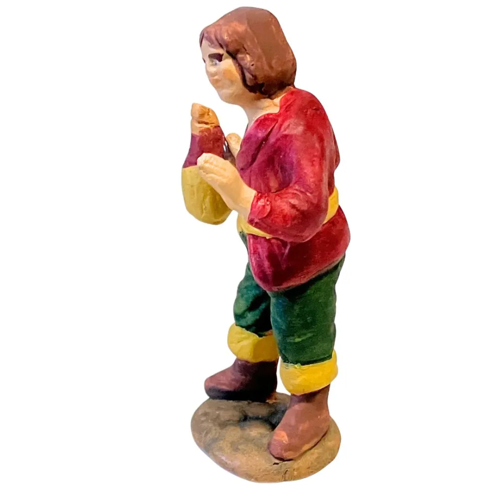 7 cm Terracotta Young Man with Wine Flask