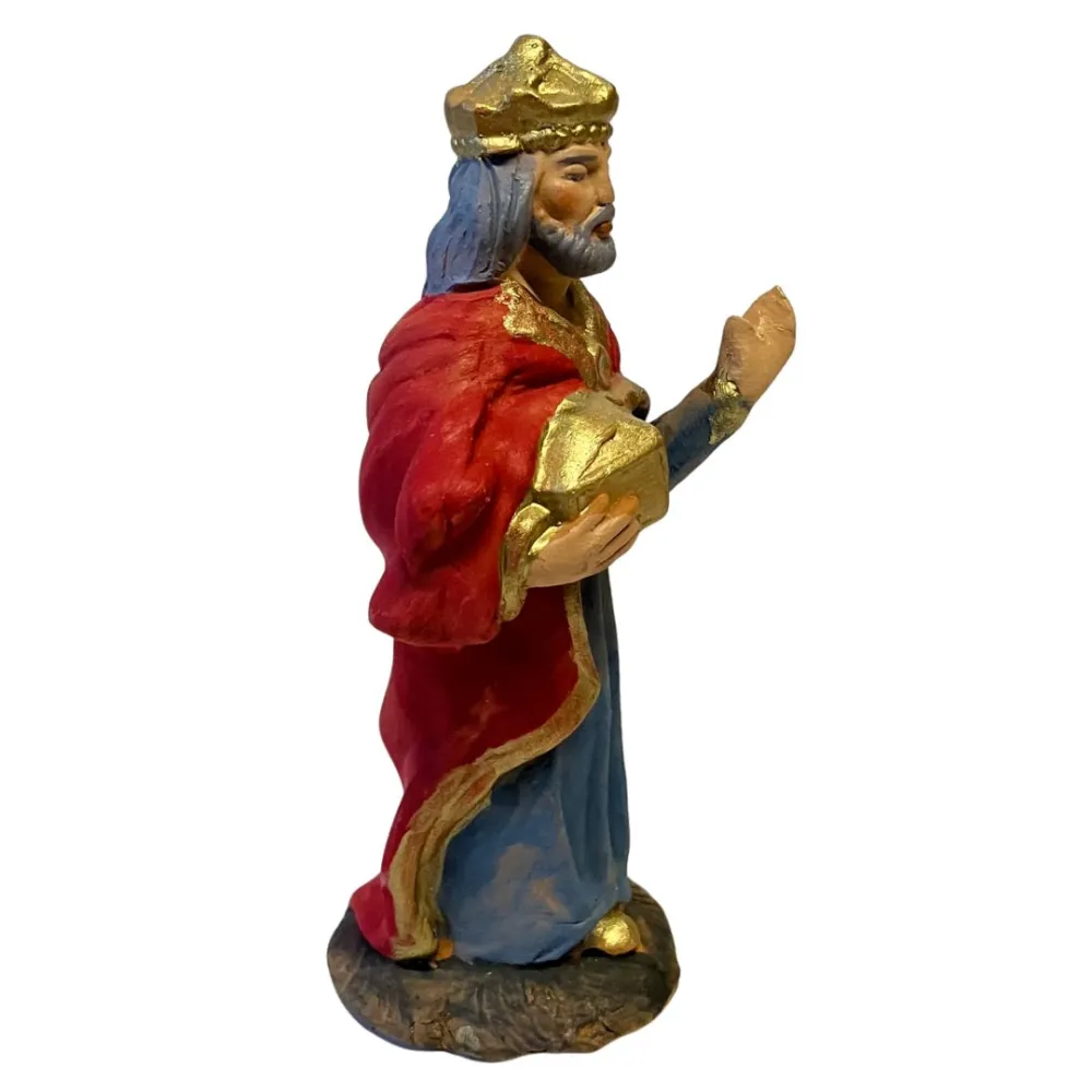 10 cm Terracotta Wise Man Bearing Gold