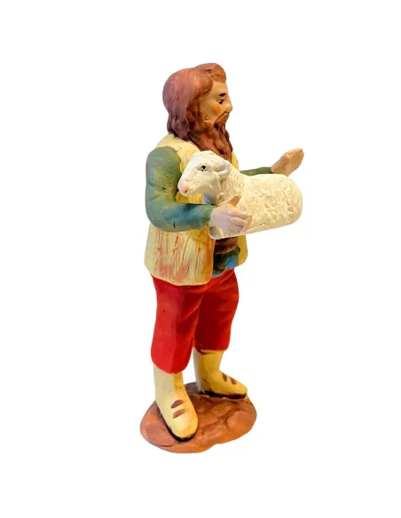 10 cm Terracotta Shepherd with Lamb
