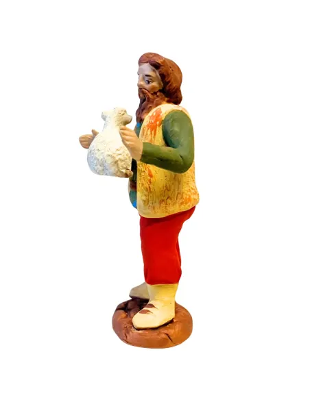 Pastore con agnello in terracotta 10 cm