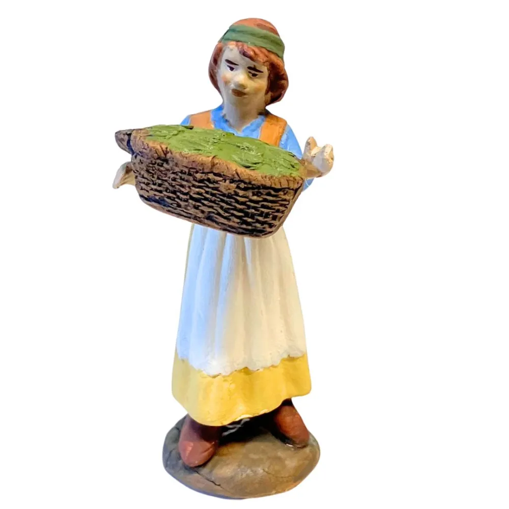 Terracotta Girl with Basket of Vegetables
