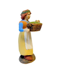 Ragazza con cesta di verdure 10 cm 2