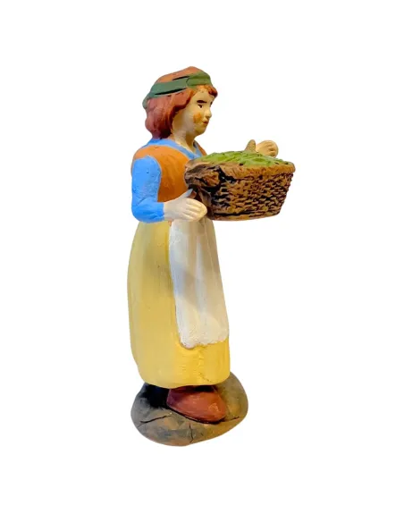 Ragazza con cesta di verdure 10 cm
