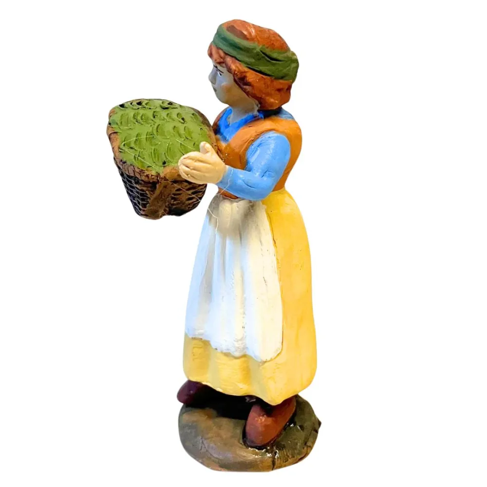 Terracotta Girl with Basket of Vegetables