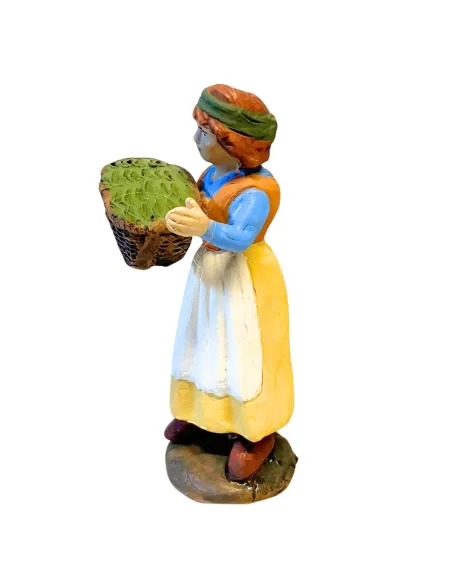 Terracotta Girl with Basket of Vegetables