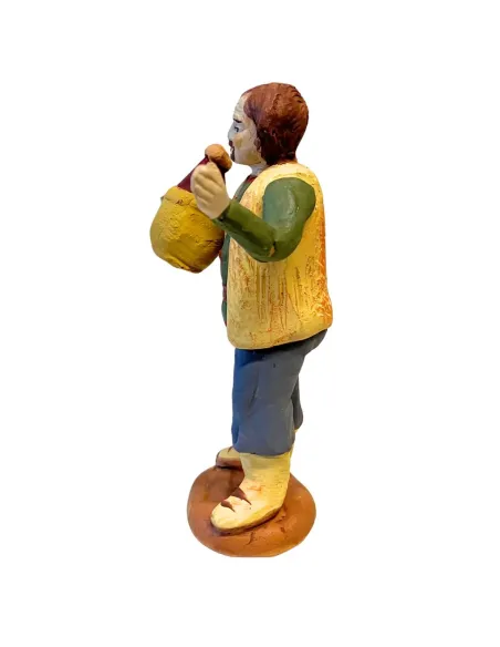 10 cm Terracotta Man with Wine Flask