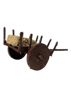 Carretto in pvc con balla di paglia per statue da 8-10 cm 2