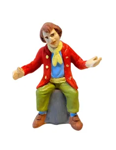 Terracotta Seated Man for 10 cm Nativity Scenes