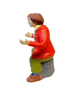 Terracotta Seated Man for 10 cm Nativity Scenes 2
