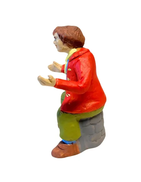 Terracotta Seated Man for 10 cm Nativity Scenes