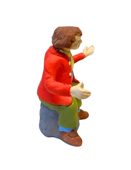 Terracotta Seated Man for 10 cm Nativity Scenes