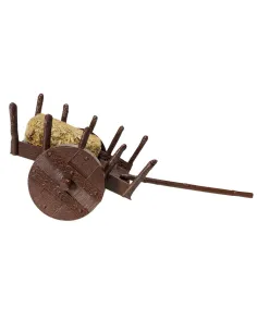 PVC Cart with Straw Bale for 8–10 cm Nativity Figures