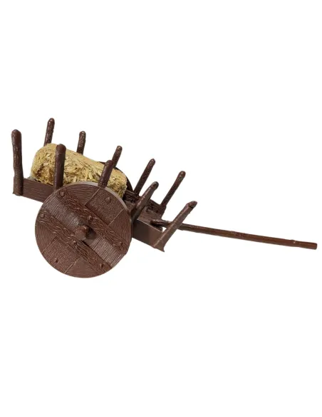 PVC Cart with Straw Bale for 8–10 cm Nativity Figures