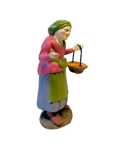 Vecchia con cestino in terracotta 10 cm