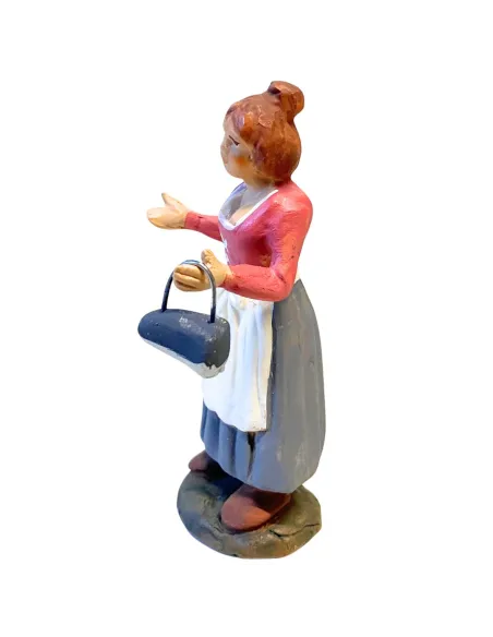 Donna con ferro da stiro in terracotta 10 cm