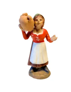 10 cm Terracotta Woman with Amphora