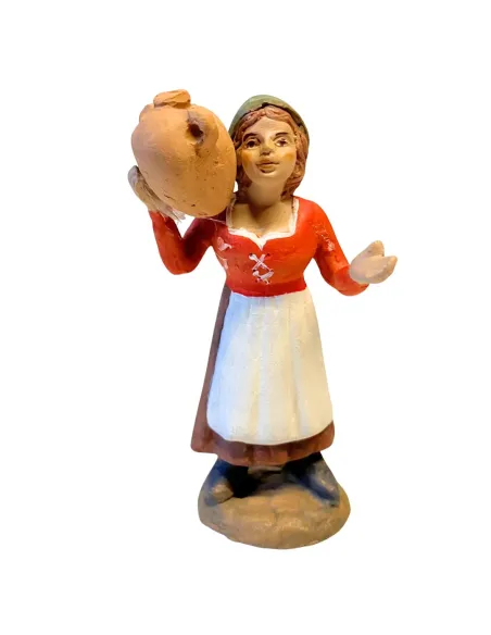 10 cm Terracotta Woman with Amphora