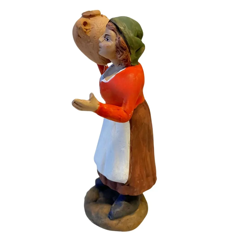 10 cm Terracotta Woman with Amphora