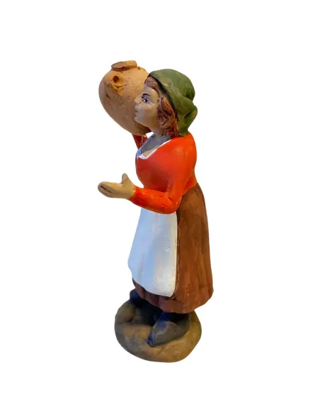 10 cm Terracotta Woman with Amphora