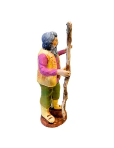 10 cm Terracotta Shepherd with Staff 2