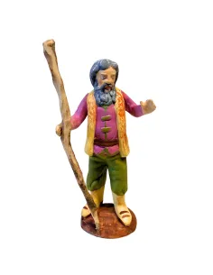 10 cm Terracotta Shepherd with Staff