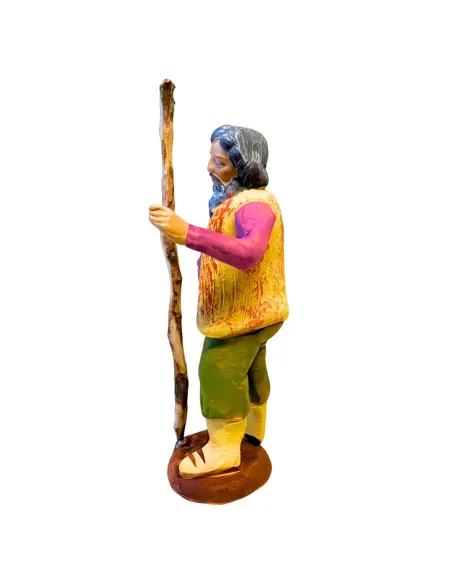 10 cm Terracotta Shepherd with Staff