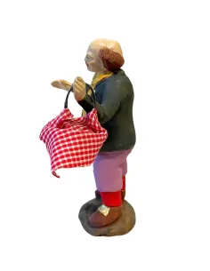 Uomo con cesta in terracotta 10 cm 2