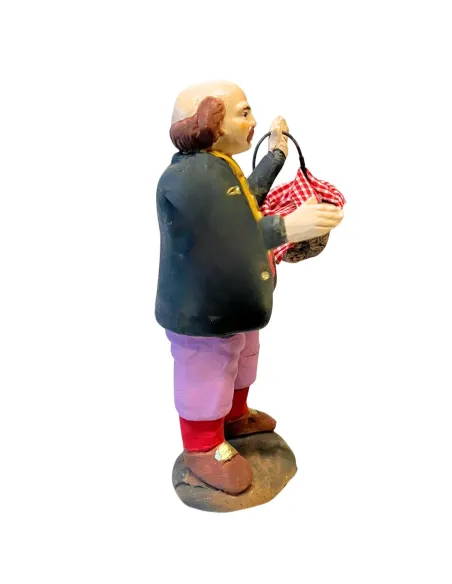 Uomo con cesta in terracotta 10 cm