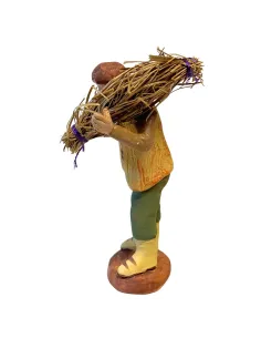 10 cm Terracotta Young Man Carrying a Bundle of Hay 2