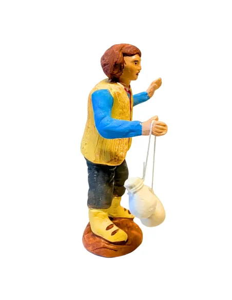 10 cm Terracotta Young Man with Caciocavallo Cheeses