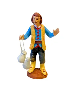 10 cm Terracotta Young Man with Caciocavallo Cheeses