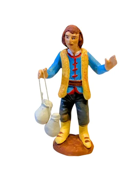 10 cm Terracotta Young Man with Caciocavallo Cheeses