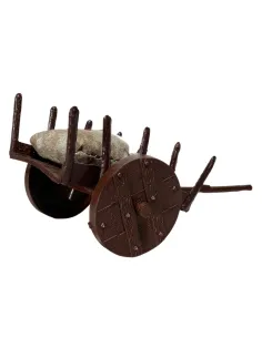 Carretto in pvc con sacco in juta per statue da 8-10 cm