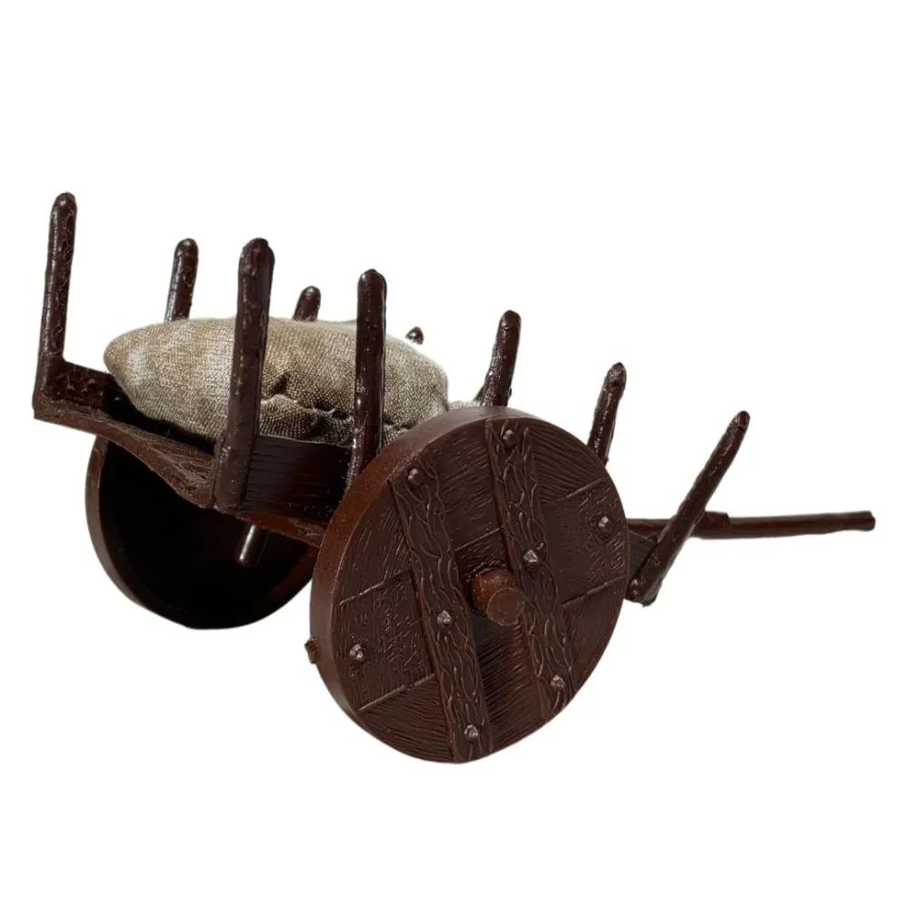 PVC Cart with Jute Sack for 8–10 cm Nativity Figures