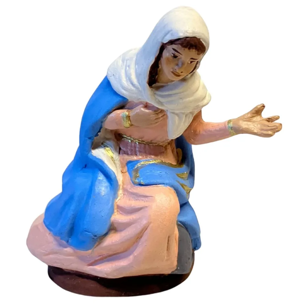 Terracotta Kneeling Madonna for 12 cm Nativity Figures