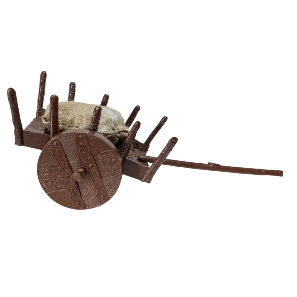 PVC Cart with Jute Sack for 8–10 cm Nativity Figures