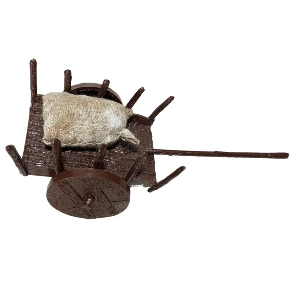 PVC Cart with Jute Sack for 8–10 cm Nativity Figures