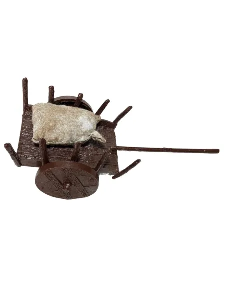 PVC Cart with Jute Sack for 8–10 cm Nativity Figures