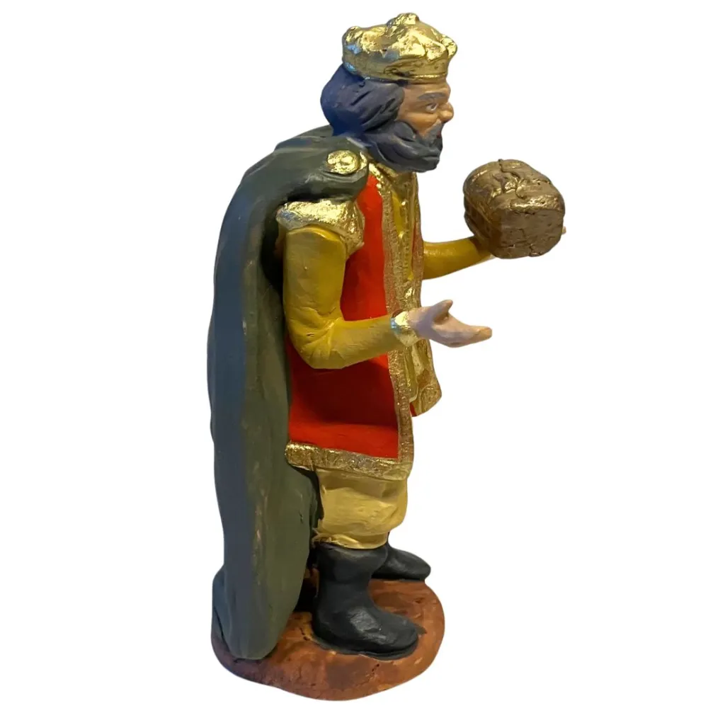12 cm Terracotta Wise Man Bearing Gold