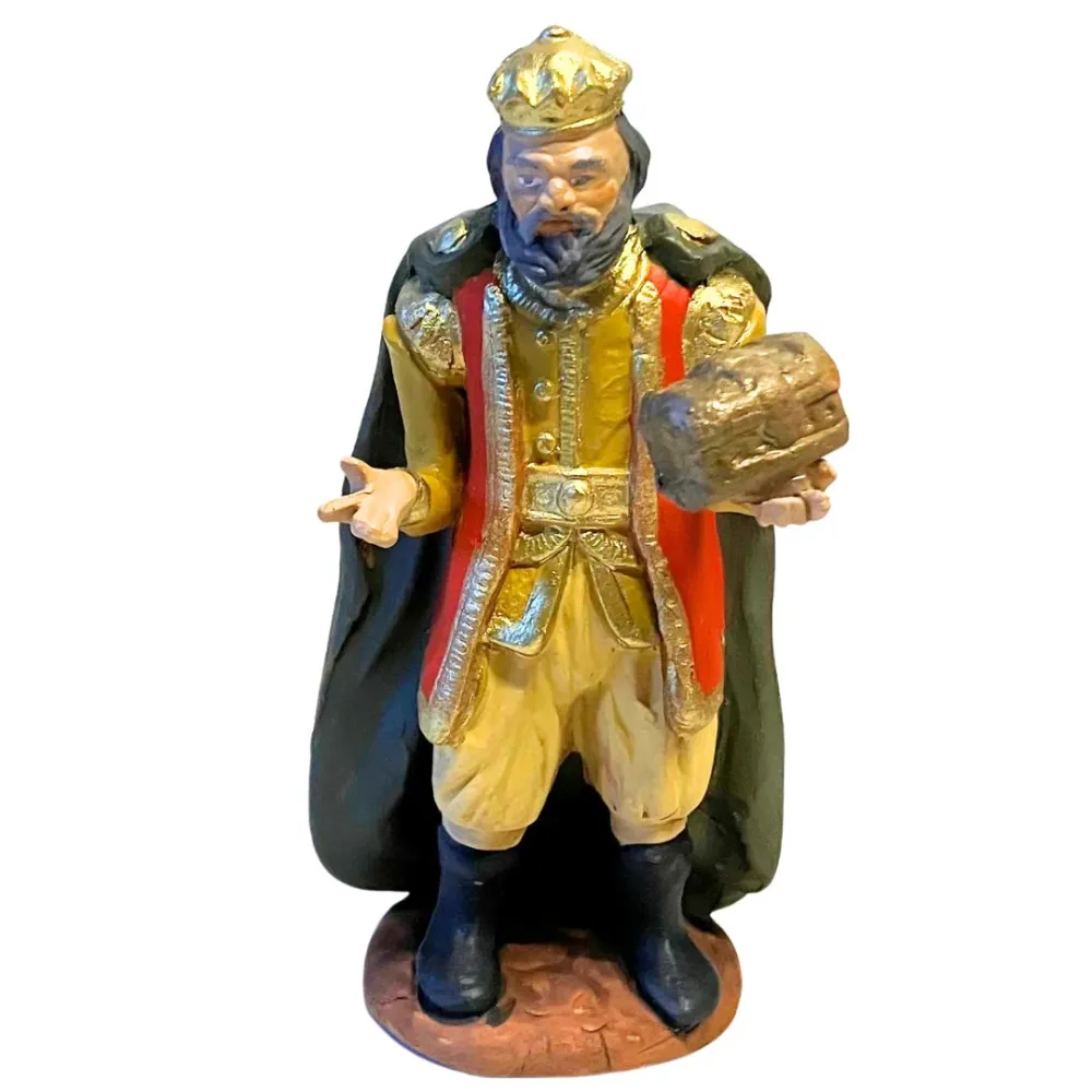 12 cm Terracotta Wise Man Bearing Gold