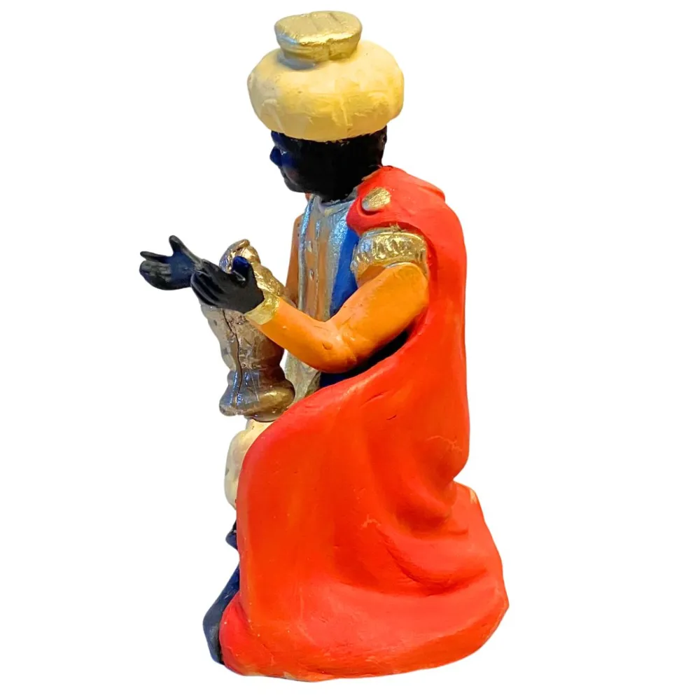 Terracotta Kneeling Wise Man Bearing Frankincense for 12 cm Nativity Figures