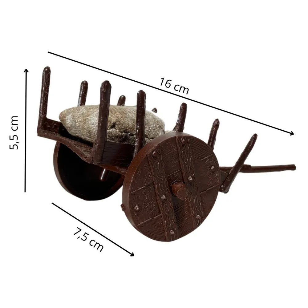 PVC Cart with Jute Sack for 8–10 cm Nativity Figures