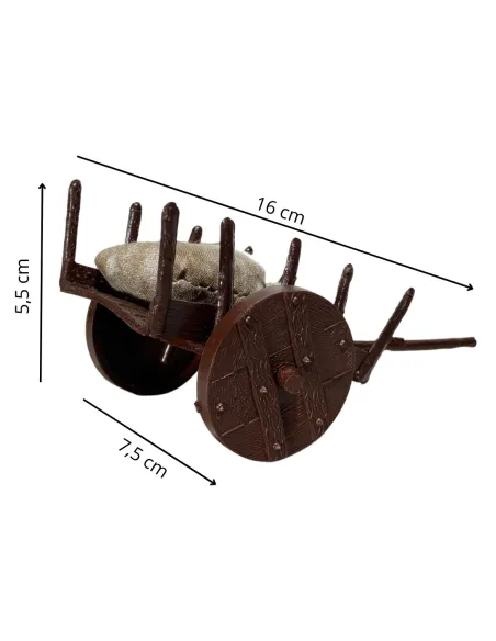 PVC Cart with Jute Sack for 8–10 cm Nativity Figures