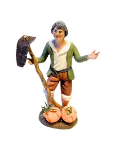 Contadino con zappa in terracotta 12 cm