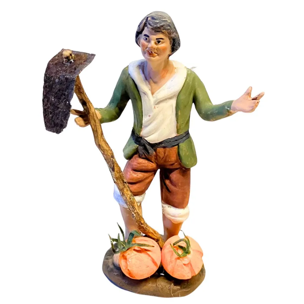 12 cm Terracotta Farmer with Hoe