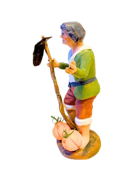 Contadino con zappa in terracotta 12 cm